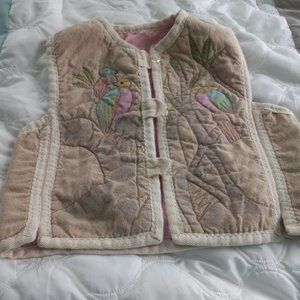 girl reversible  vest measured has no tags